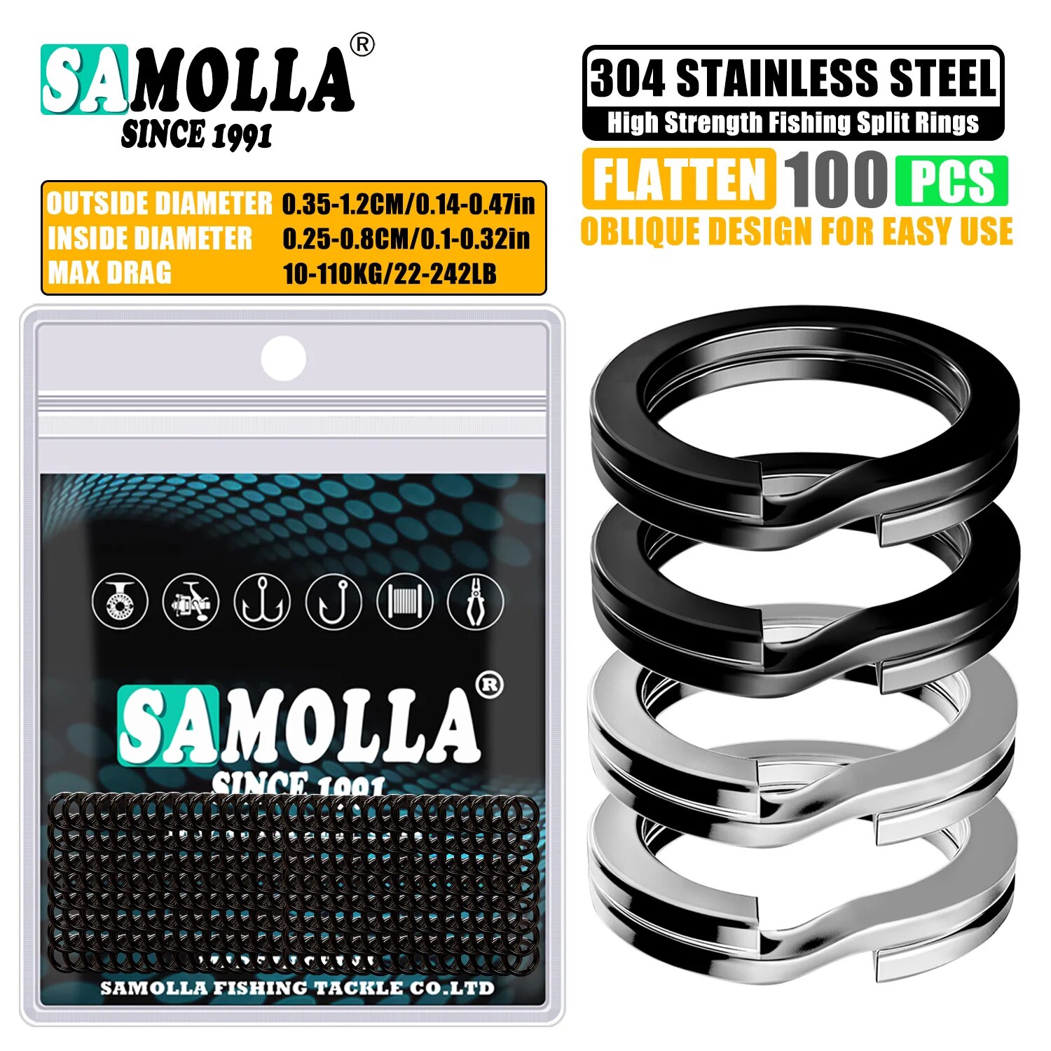 100pcs Fishing Split Rings Sta - Fishing Equipment Cheap ulasan dan harga